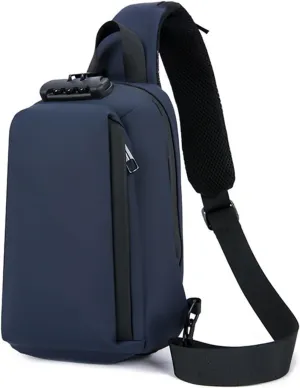Crossbody Bag Functional Wind Large Capacity Code Lock Chest Bag Men's Casual Business 1 Shoulder Bag