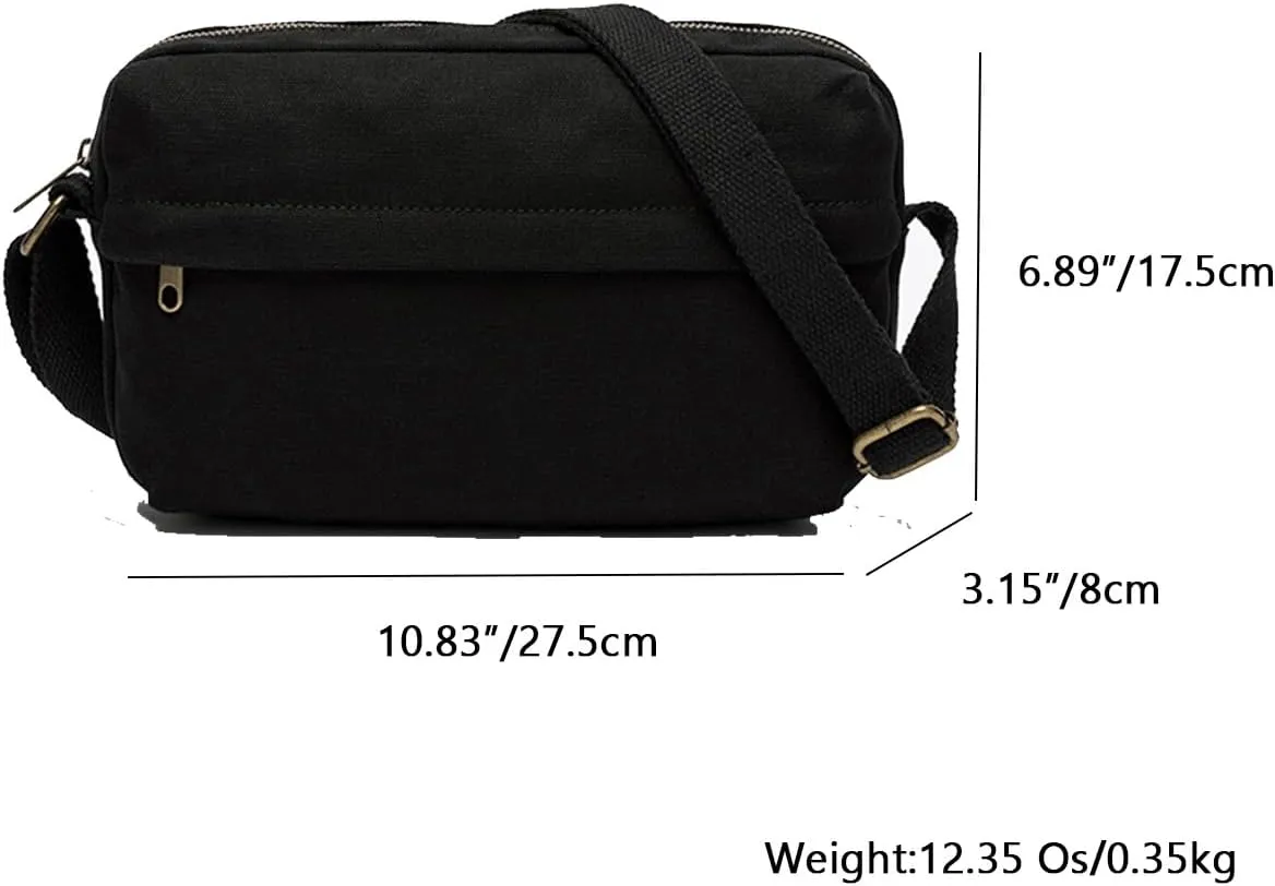 Crossbody Bag - Large Capacity Camera Bag with Compartment Design - Lightweight Cotton Canvas Material
