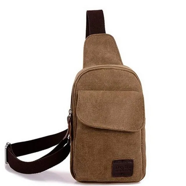 Crossbody Bag, Men Zipper Solid Waist Bag, Leather Shoulder Bag, USB Handbag