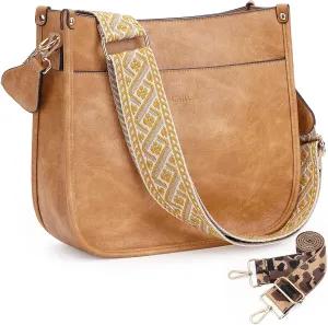 Crossbody Bag Women Vegan Leather Hobo Handbag Trendy Crossbody Shoulder Bag Purses For Women with 2 Adjustable Strap