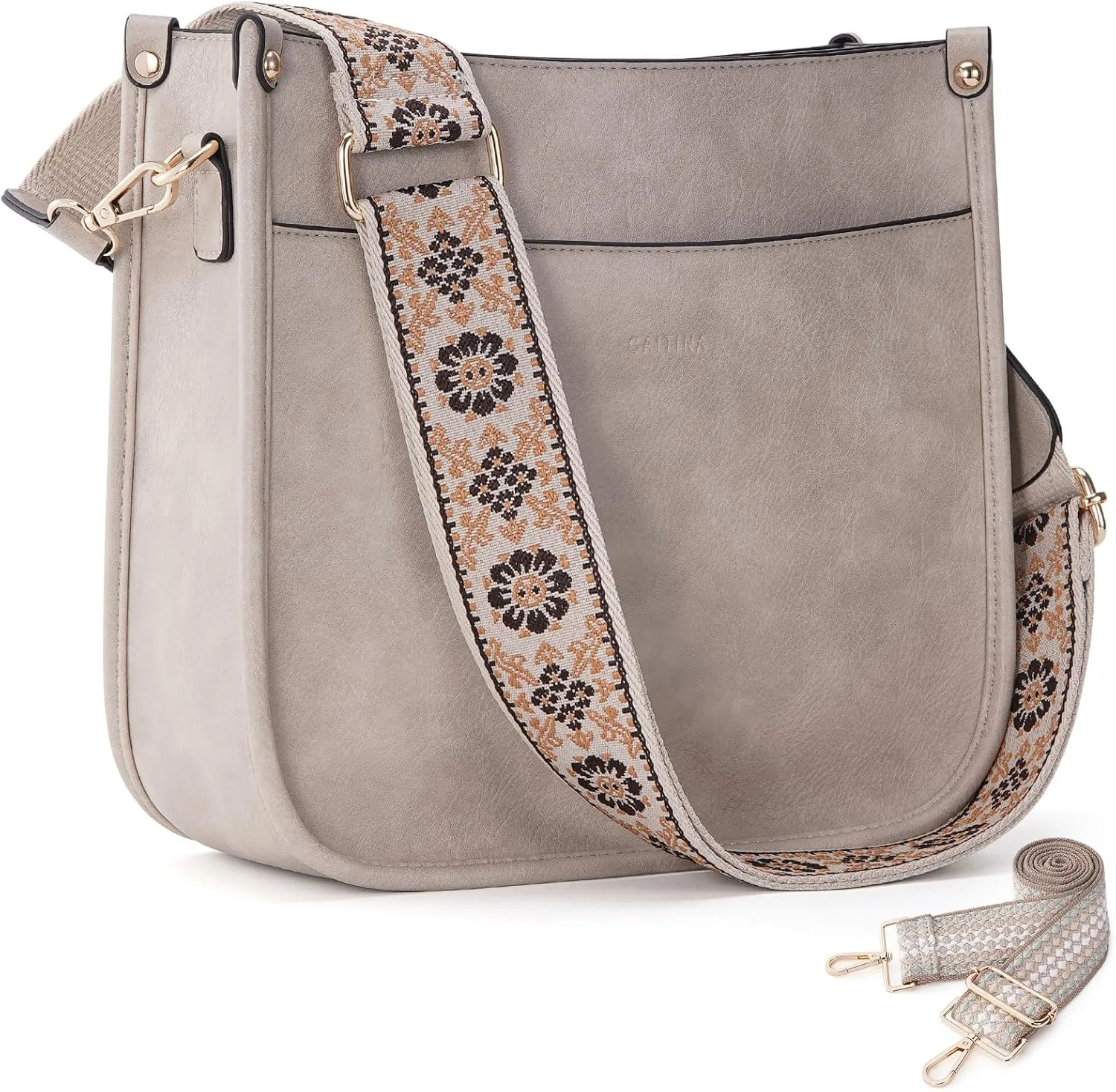 Crossbody Bag Women Vegan Leather Hobo Handbag Trendy Crossbody Shoulder Bag Purses For Women with 2 Adjustable Strap