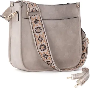 Crossbody Bag Women Vegan Leather Hobo Handbag Trendy Crossbody Shoulder Bag Purses For Women with 2 Adjustable Strap