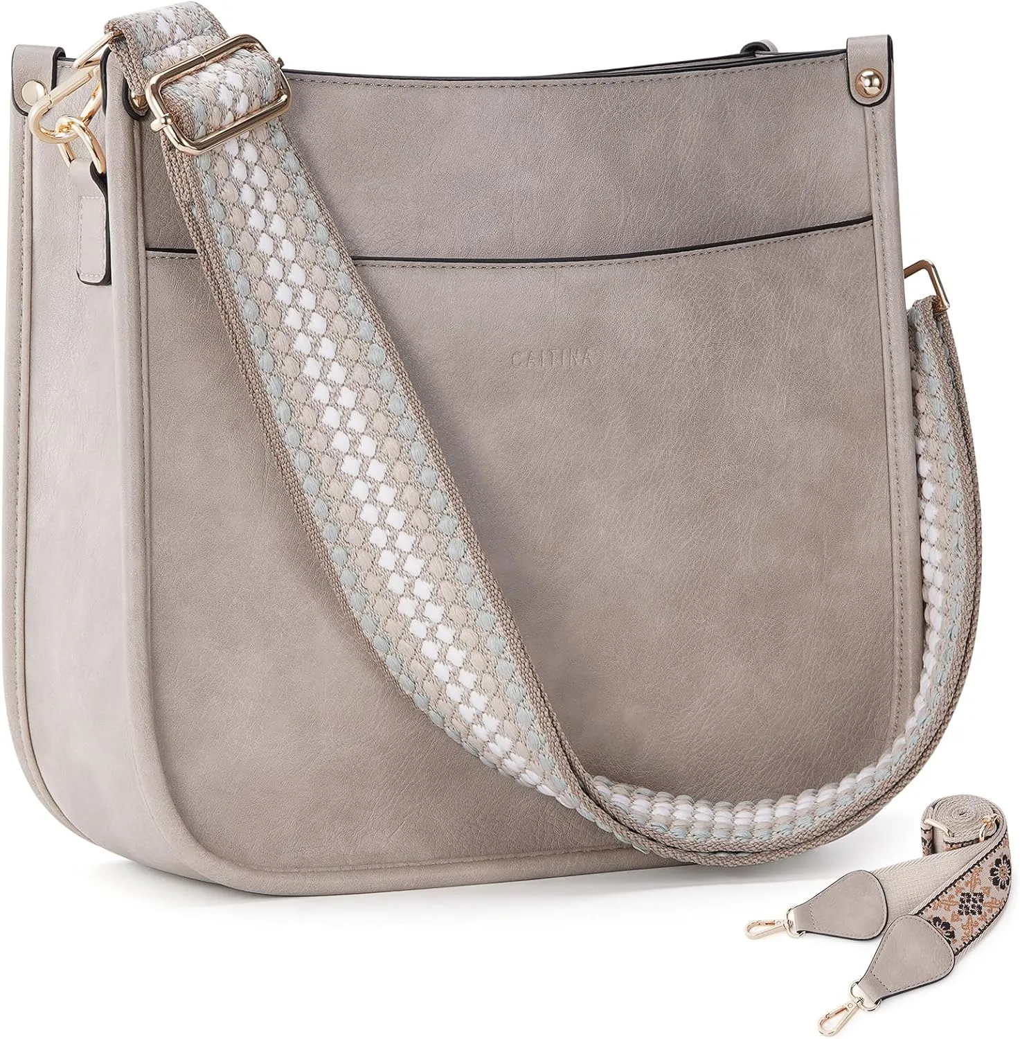 Crossbody Bag Women Vegan Leather Hobo Handbag Trendy Crossbody Shoulder Bag Purses For Women with 2 Adjustable Strap