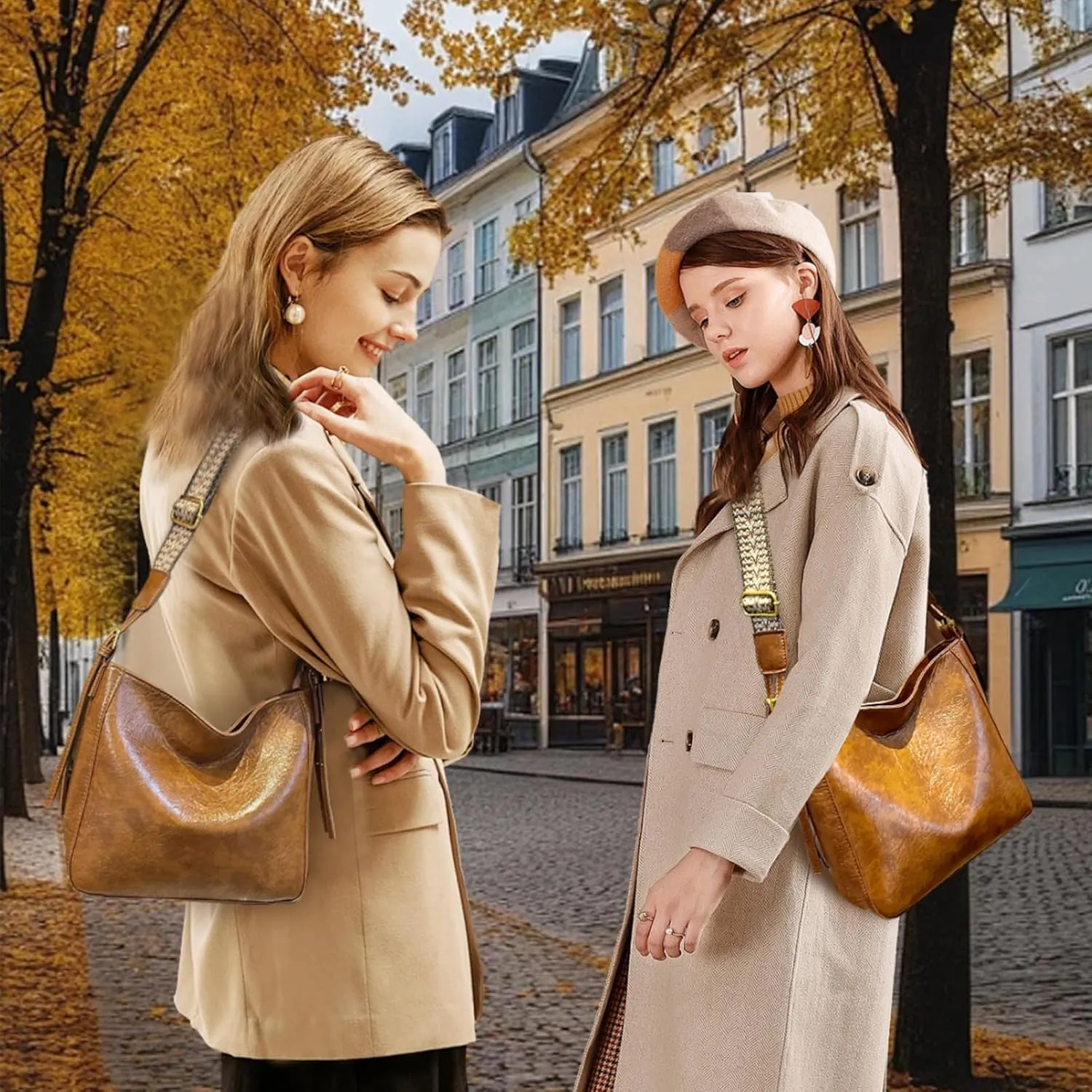 Crossbody Purses for Women Trendy Hobo Bag Vegan Leather Shoulder Hand Bag Hobo Guitar Strap Purse Satchel Bags