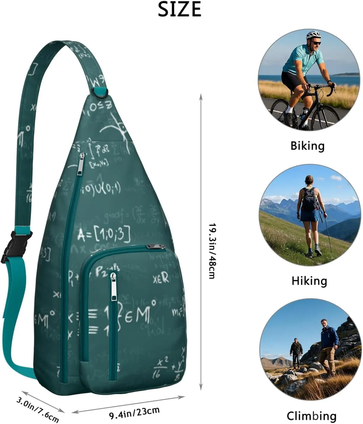Crossbody Sling Bag for Women & Men Science Lightweight Shoulder Chest Bag Hiking Travel Casual Chest Bags Sling Backpack Water Resistant Shoulder Daypack for Travel