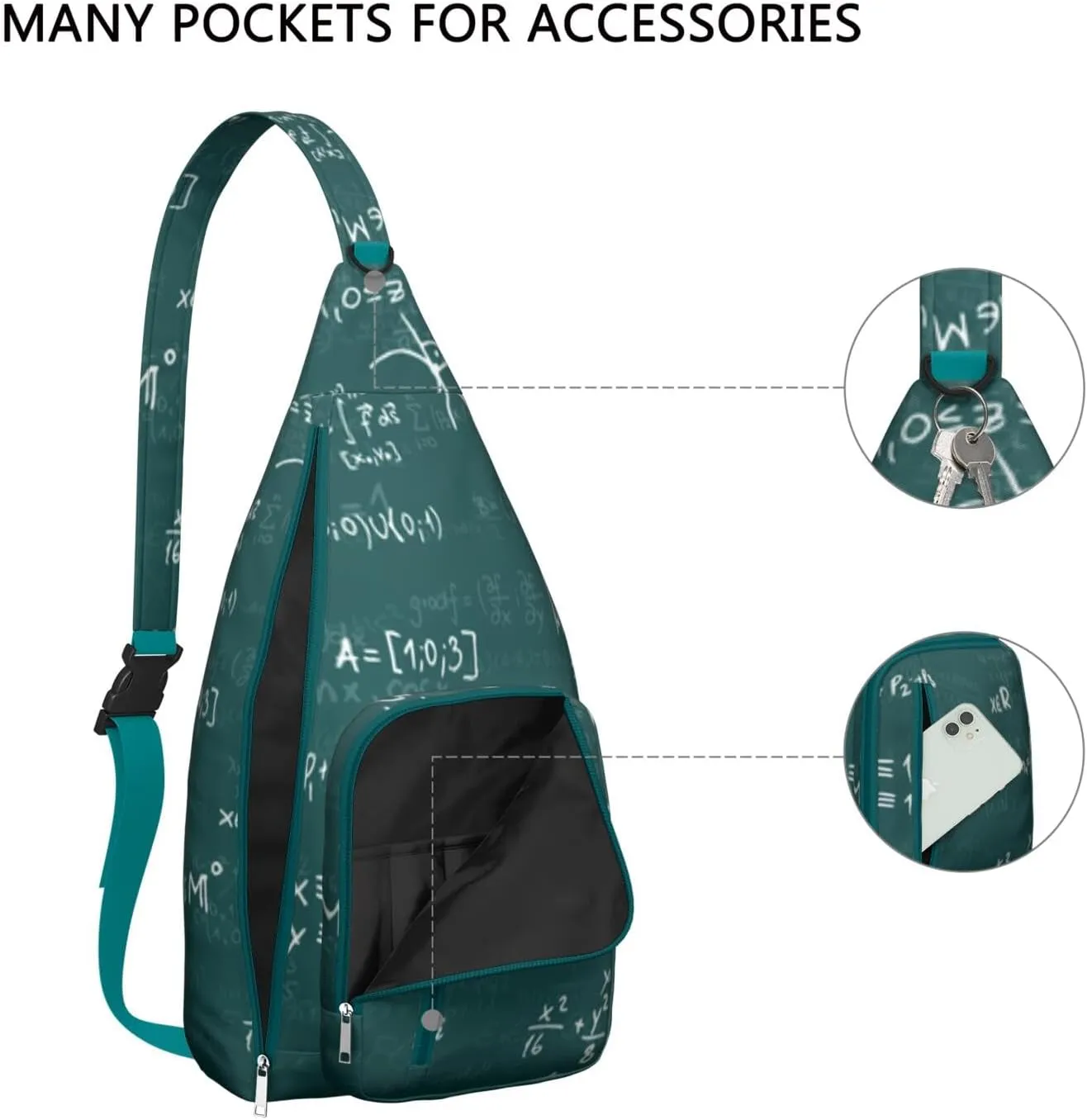 Crossbody Sling Bag for Women & Men Science Lightweight Shoulder Chest Bag Hiking Travel Casual Chest Bags Sling Backpack Water Resistant Shoulder Daypack for Travel