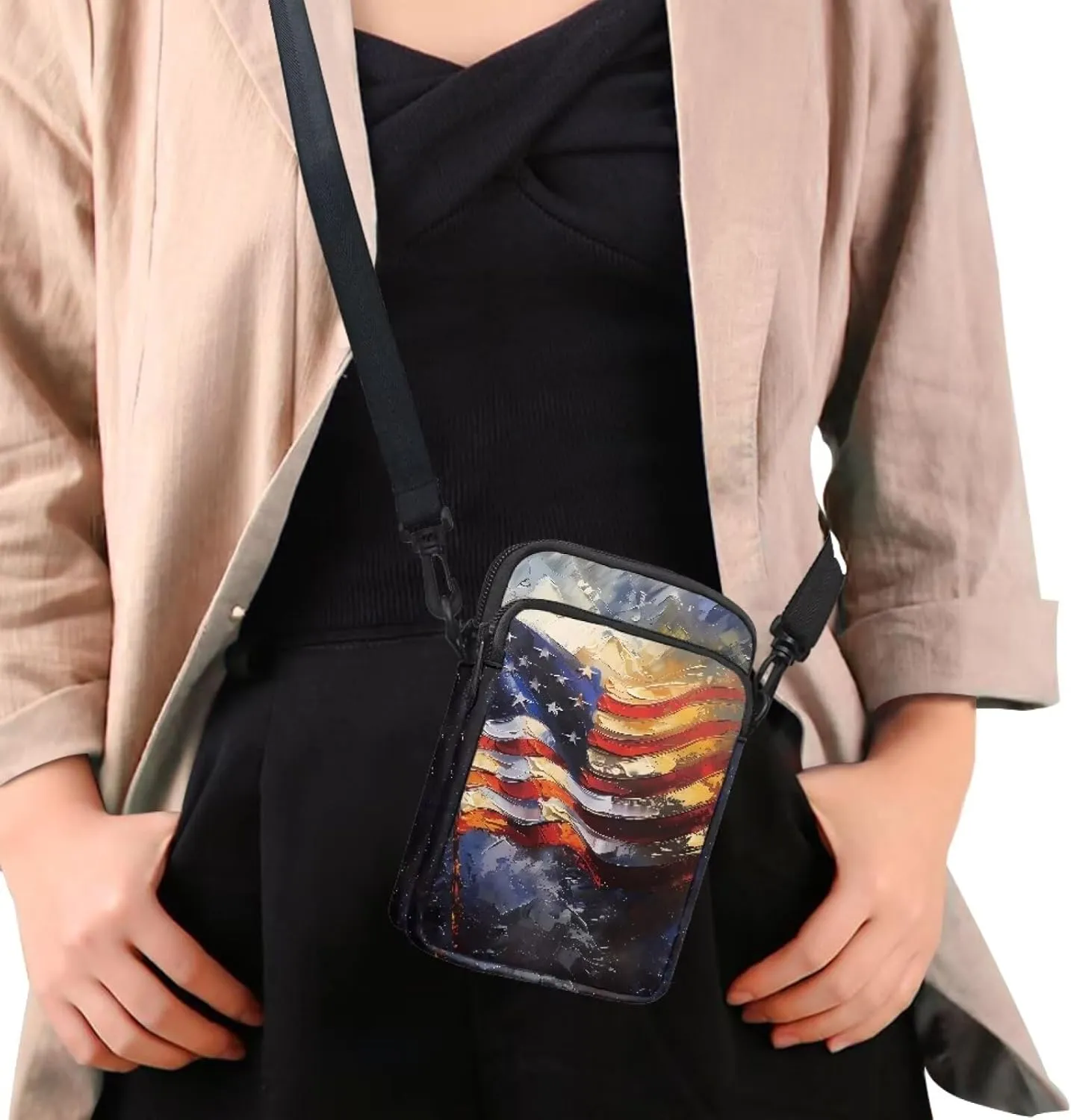 Crossbody Wallet Purses for Women Multi-function Card Holder Wallet with Double Layer Small Purse