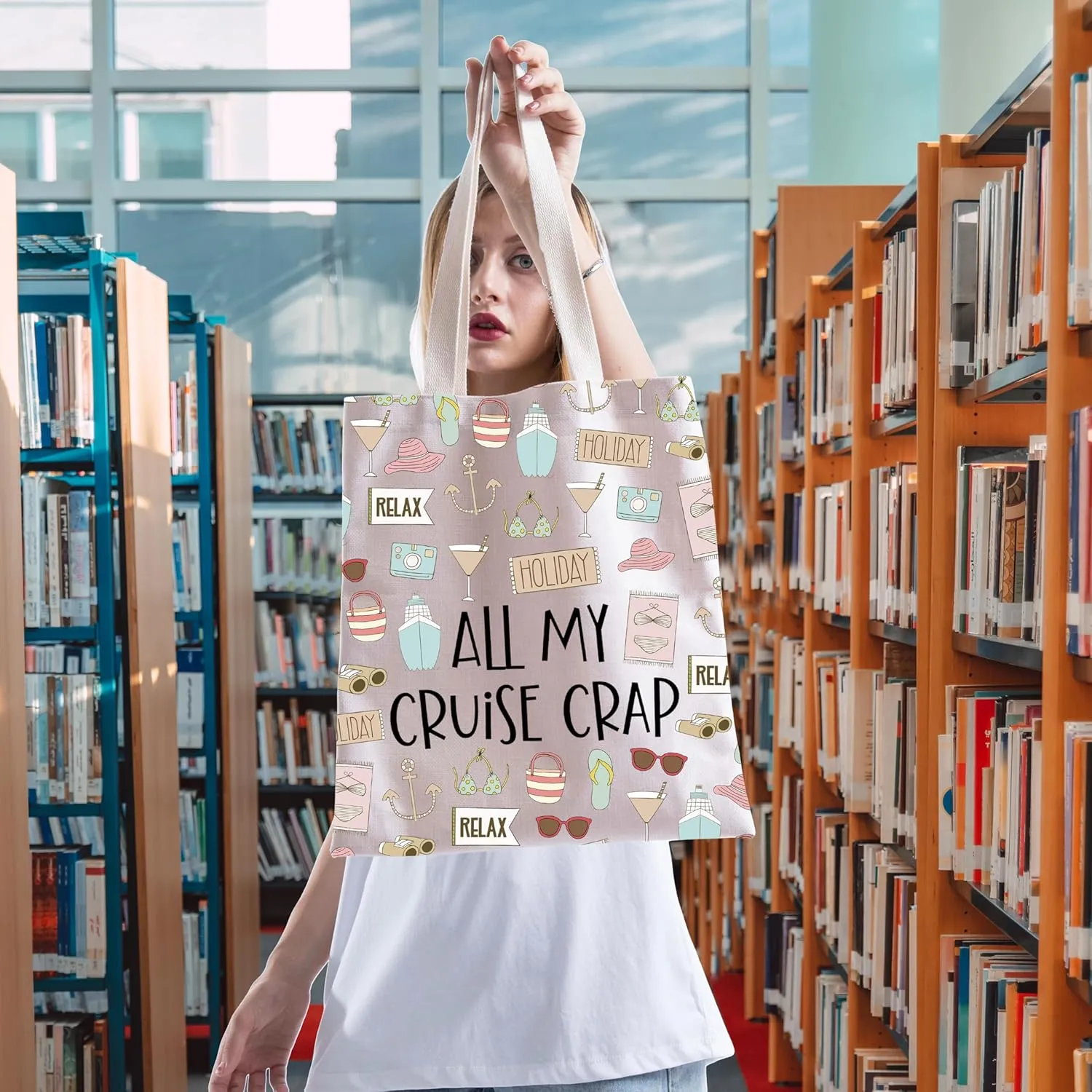 Cruise Vacation Tote Bag All My Cruise Crap Tote Bag Summer Vacation Travel Gift Beach Life Gift Family Vacation Cruise Gifts