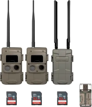 Cuddeback CuddeLink Wireless 3rd Gen Trail Cameras for Wildlife Monitoring with High-Resolution Imaging Bundle with Cell Home Trail Camera, 32 GB Memory Card, and Card Reader (2-Pack)