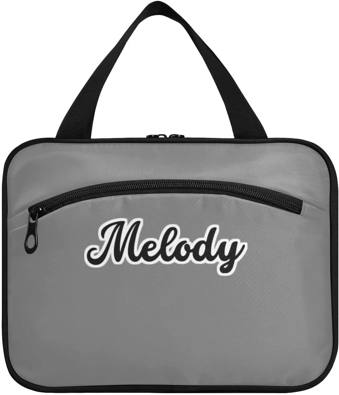 Custom Grey Hanging Cosmetic Bags for Women Personalized Travel Toiletry Bag Large Waterproof Cosmetic Holder Customized Travel Bathroom Bag for Luggage,M