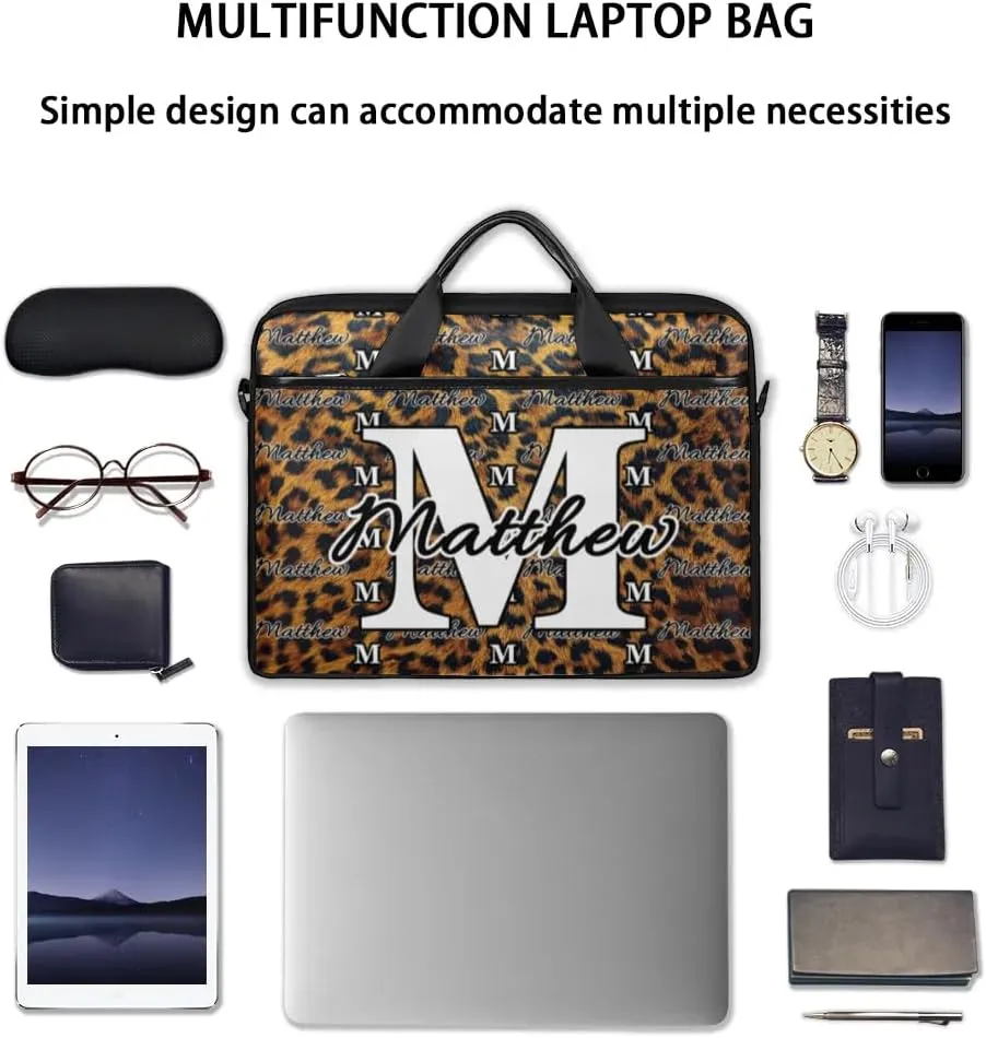 Custom Laptop Bag for Women Men Personalized Name 13 14 15.6 inch Laptop Messenger Shoulder Bags