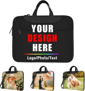 Custom Laptop Bag, Personalized Laptop Messenger Shoulder Bag with Your Photo Logo Text, Customized Laptop Tote Bag