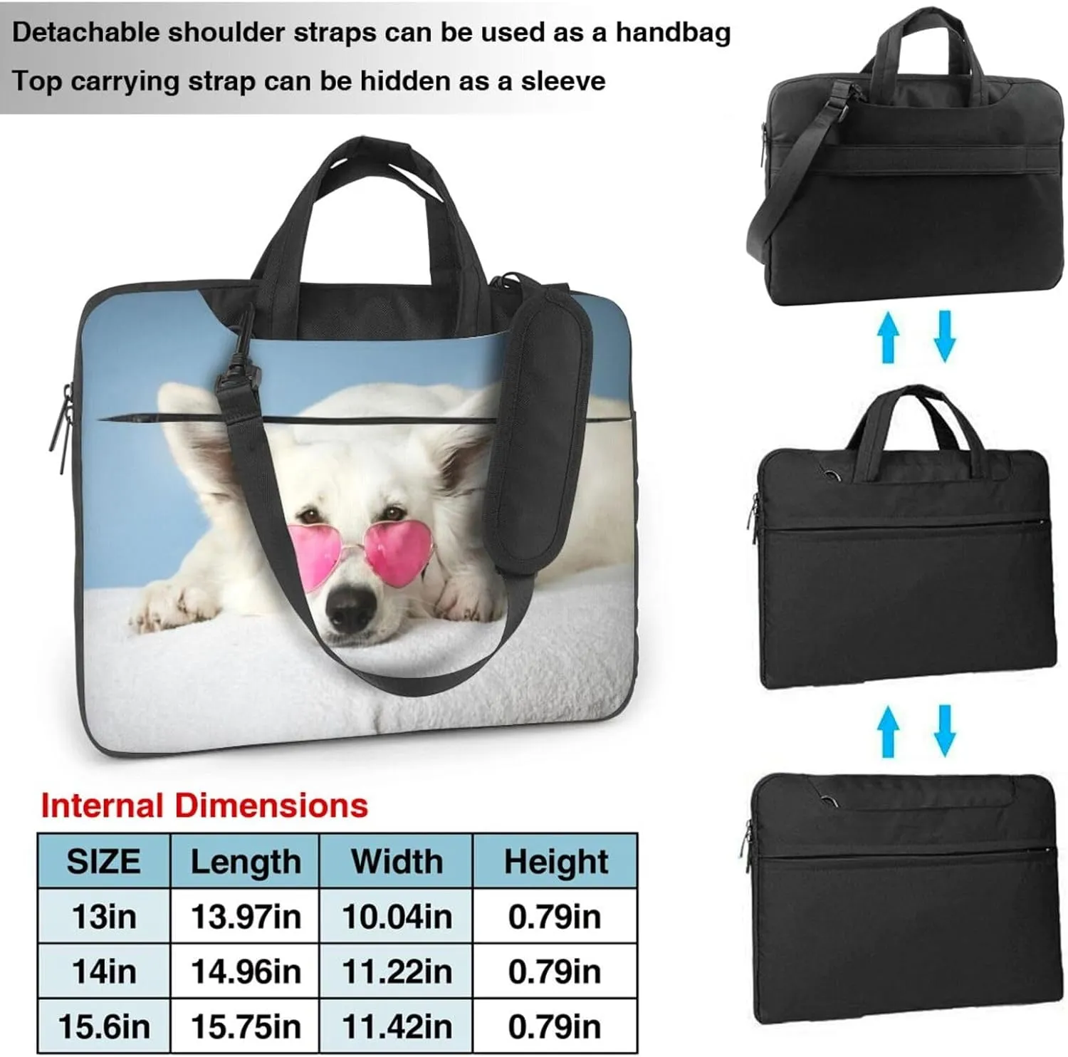 Custom Laptop Shoulder Bag Personalized Gift Add Photo Text Logo Business Briefcase Protective Messenger Bag with Handle