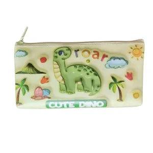 Cute Dino Pencil Pouch |   Canvas  |   Stationery | 3  Years