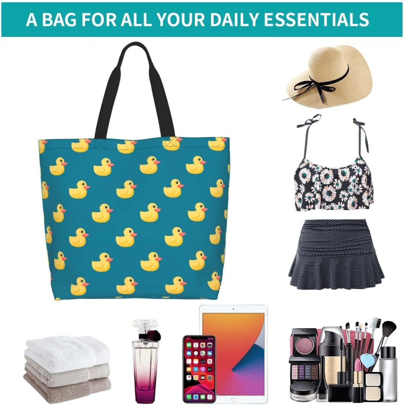 Cute Duck Grocery Bag Duck Shopping Bag Duck Handbag Bags Cute Tote Bag Animal Bag for Outdoor