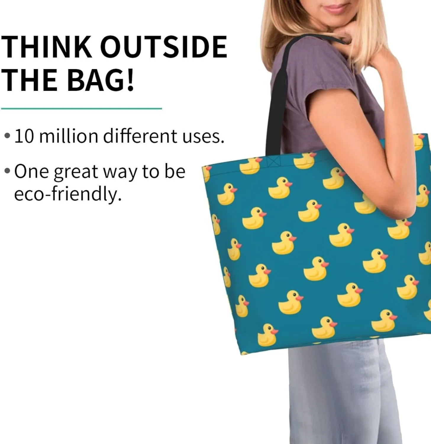 Cute Duck Grocery Bag Duck Shopping Bag Duck Handbag Bags Cute Tote Bag Animal Bag for Outdoor