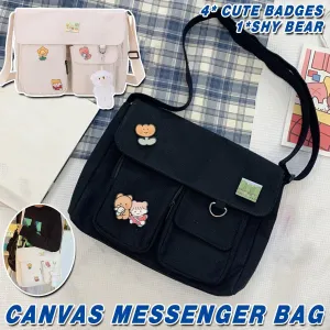 Cute Girl Crossbody Canvas Bag Womens Shoulder Bag Messenger Handbag Casual Tote