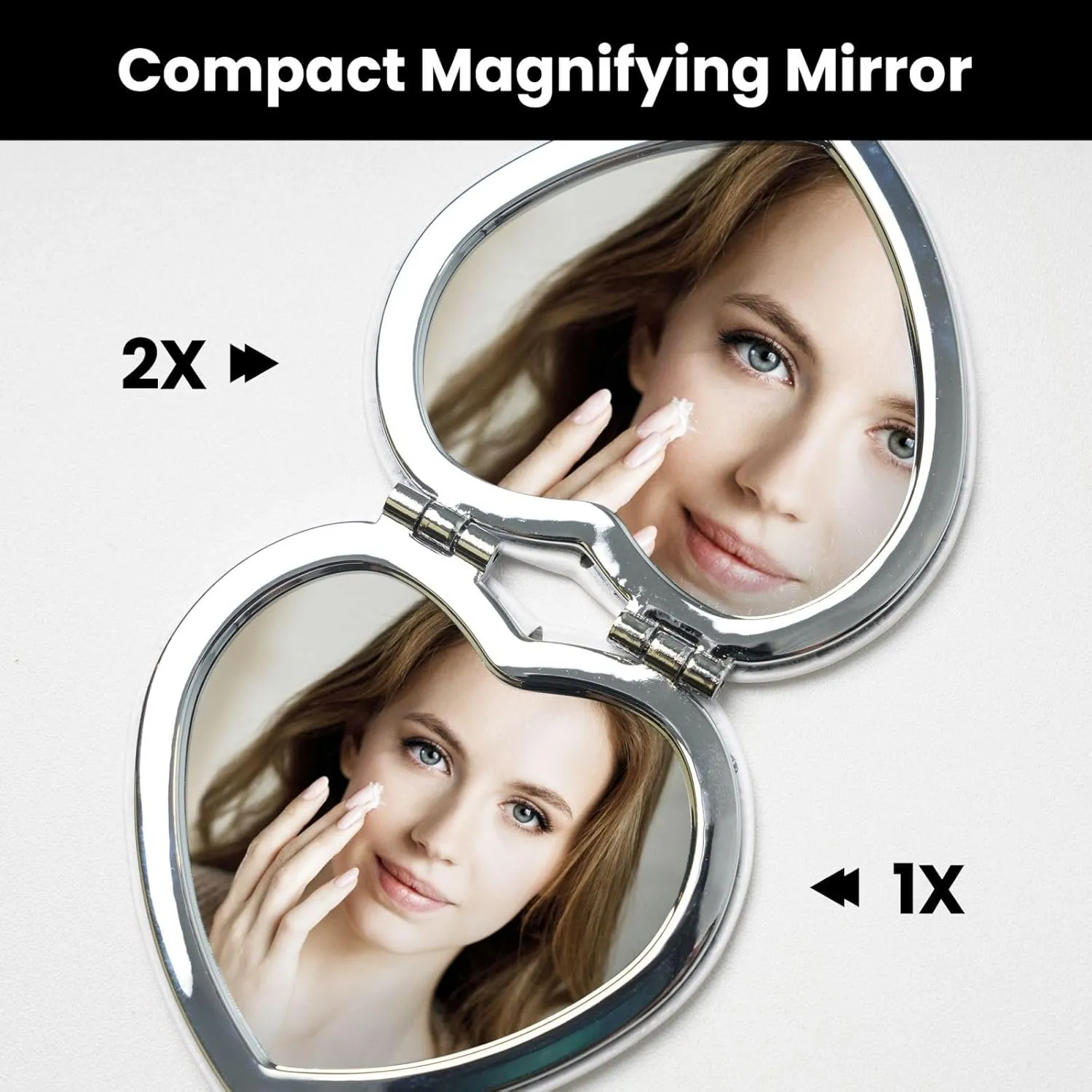 Cute Rabbits Portable Pocket Cosmetic Mirror-Compact and Light, It is A Necessary Thing to Go Out for Beauty and Makeup