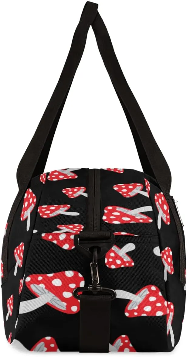 Cute Red Mushroom Kids Duffle Bag for Boys & Girls - Dance, Gym, Overnight & Travel Bag