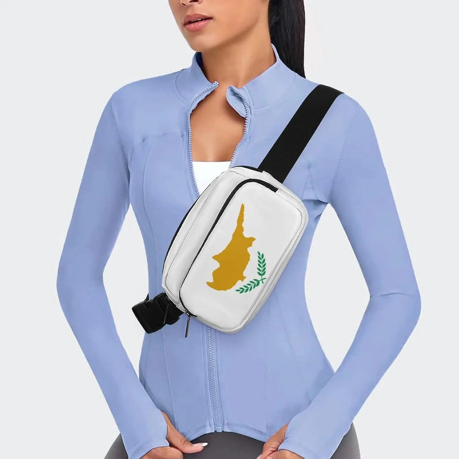 Cyprus Flag Unisex Mini Belt Bag with Adjustable Strap Small Fanny Pack Crossbody Chest Bag