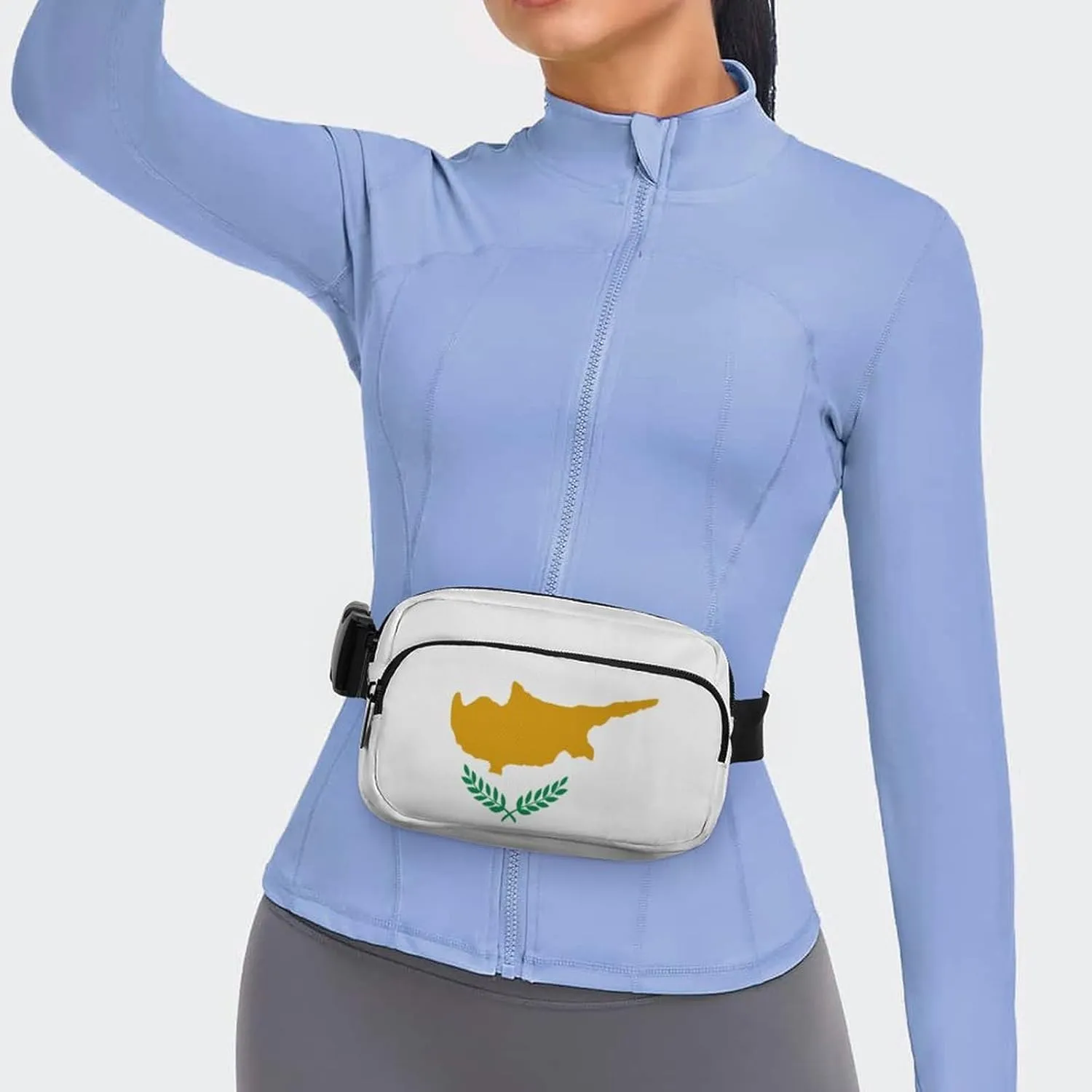 Cyprus Flag Unisex Mini Belt Bag with Adjustable Strap Small Fanny Pack Crossbody Chest Bag