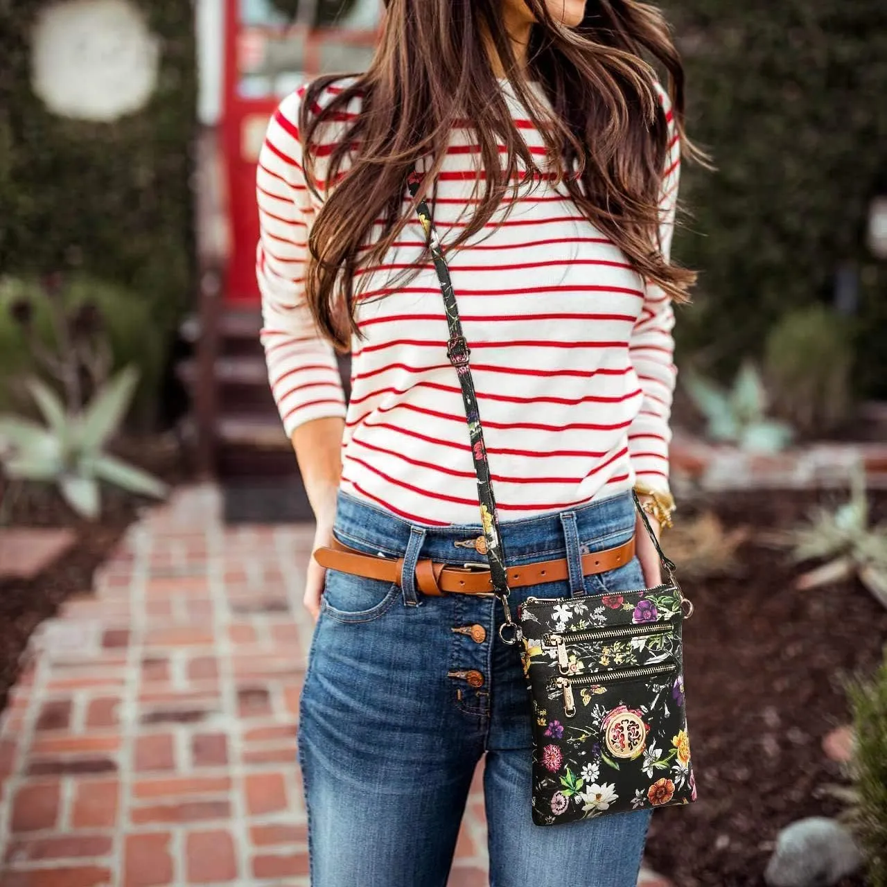 Dasein Women Small Crossbody Bag Lightweight Shoulder Purses Multi Zipper Pockets Phone Purse Handbag
