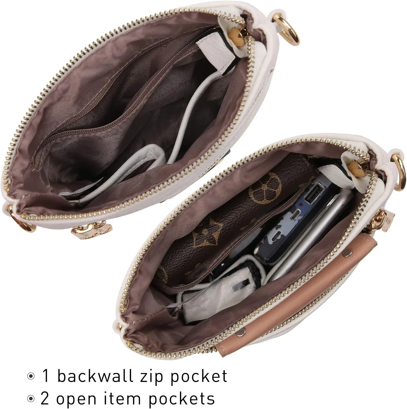 Dasein Women Small Crossbody Bag Lightweight Shoulder Purses Multi Zipper Pockets Phone Purse Handbag