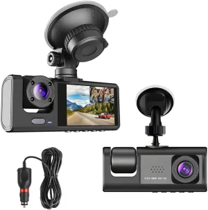 Dash Camera for Car Security Camera Dashcam Front and Rear Inside 1080P with WDR, Night Vision, G-Sensor Auto Lock, Loop Recording