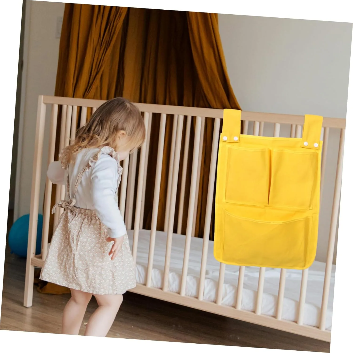 DECHOUS Bassinette Storage Attachment Wall-mounted Crib Hanging Bag Organize Baby Essentials Toys