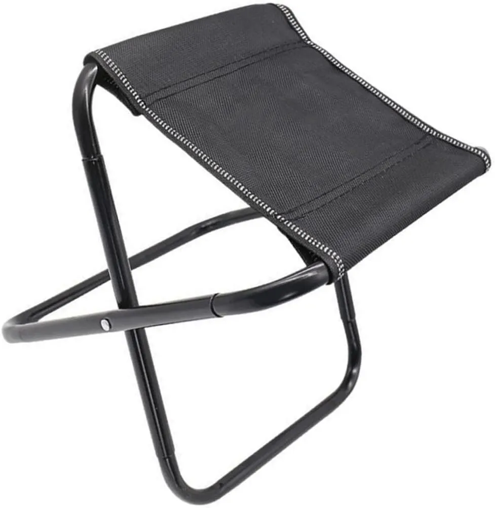 DECHOUS Portable Folding Stool Outdoor Chairs Chairs Fold up Stool Camping Supplies Canvas Black