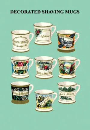 Decorated Shaving Mugs #2 12x18 Giclee on canvas