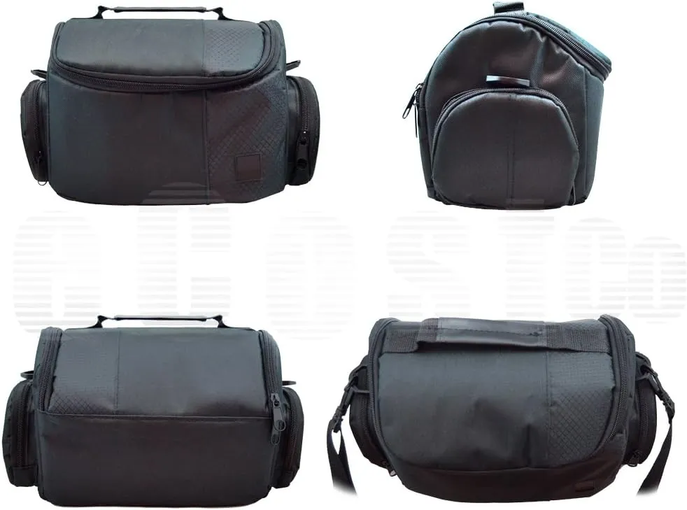 Deluxe Large Digital Camera / Video Padded Carrying Bag / Case for Nikon, Sony, Pentax, Olympus Panasonic, Samsung, and Canon DSLR Cameras & eCostConnection Microfiber Cloth