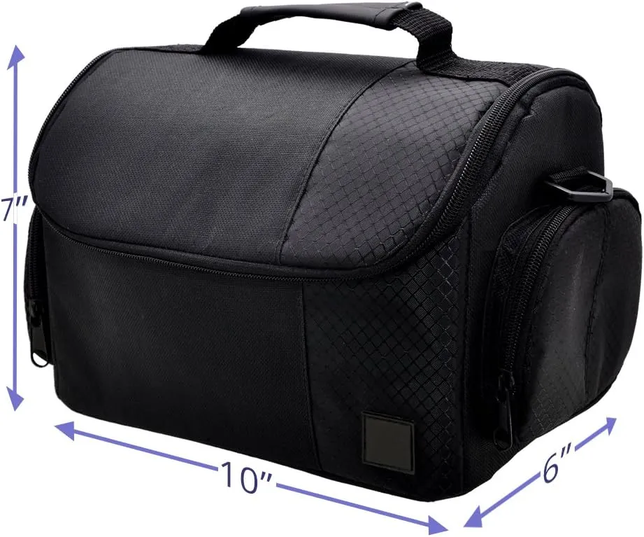Deluxe Large Digital Camera / Video Padded Carrying Bag / Case for Nikon, Sony, Pentax, Olympus Panasonic, Samsung, and Canon DSLR Cameras & eCostConnection Microfiber Cloth