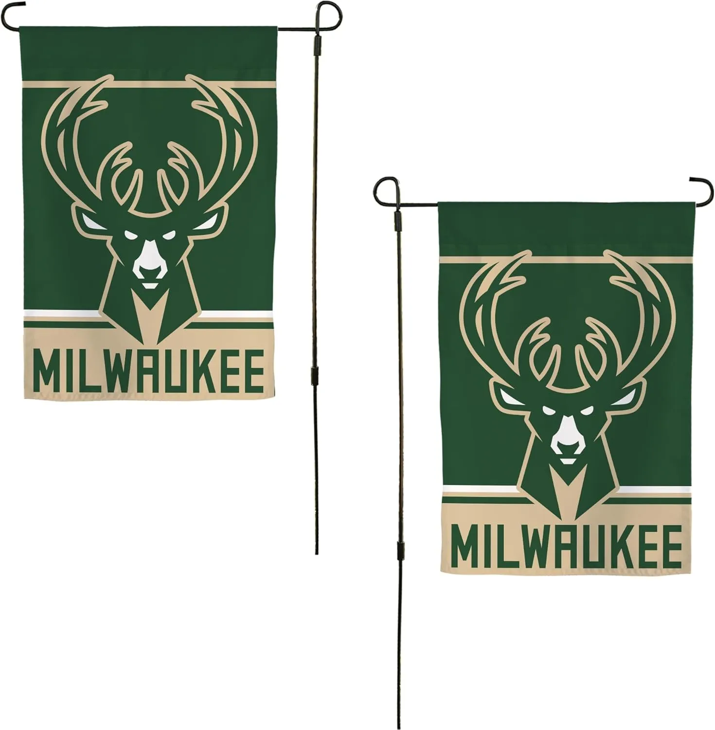Desert Cactus Milwaukee Bucks MB Garden Flag – 19 x 12 inch NBA Milwaukee Bucks Team Banner, For Outdoor Display and Events (Design A)