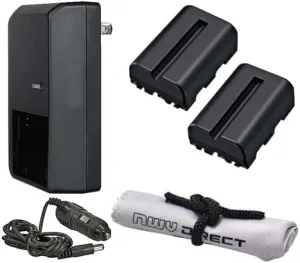Digital Nc Sony Alpha DSLR-A330 'Intelligent' Batteries (2 Units)   AC/DC Travel Charger   Nwv Direct Microfiber Cleaning Cloth.