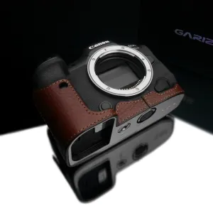 {DISCONTINUED} Gariz Brown XS-CHEOSR5BR Genuine Leather Half Case for Canon EOS R5