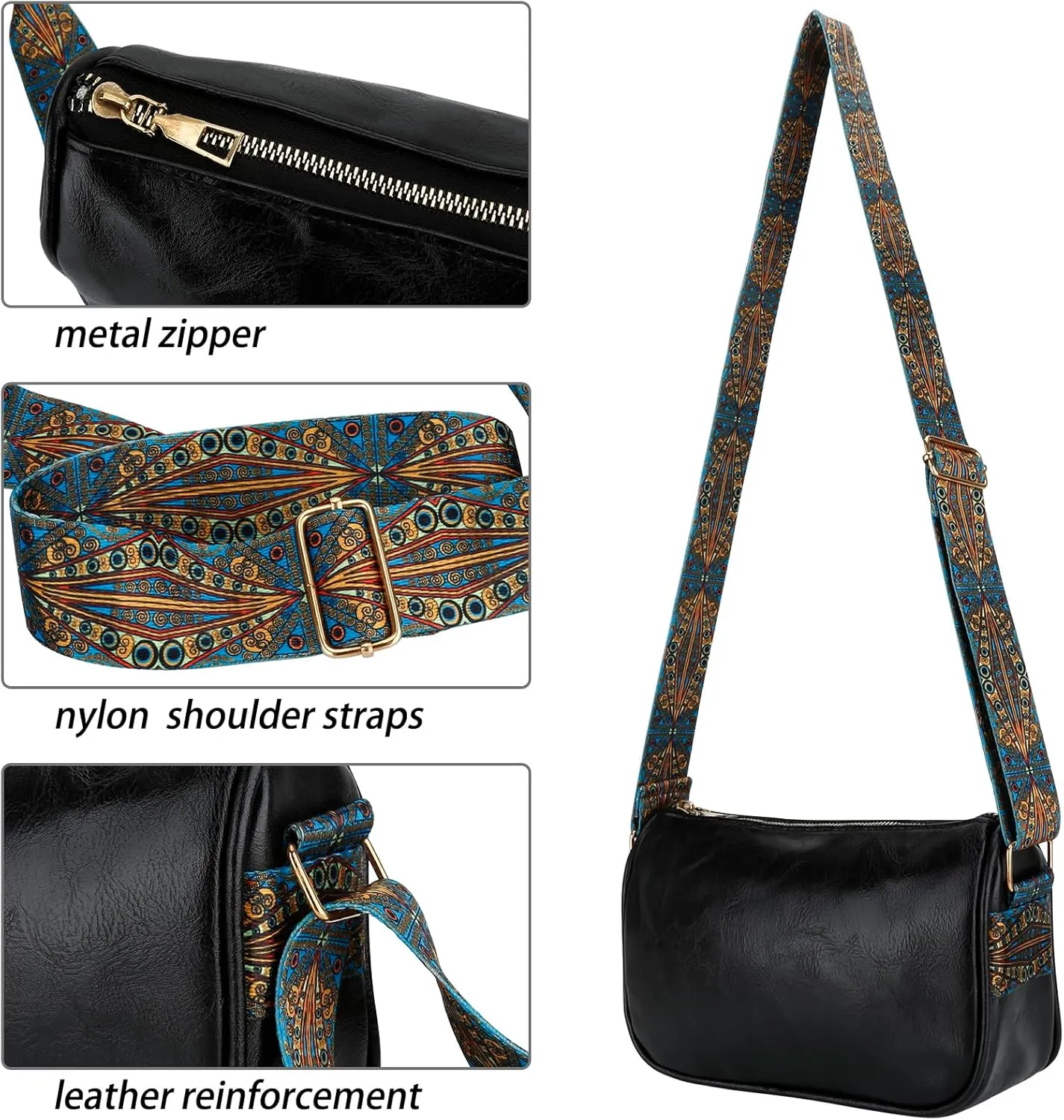 DOB SECHS Soft Leather Purse Shoulder Handbag for Girl Women Large Capacity Crossbody Handbags Single Shoulder Crossbody Bag