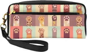 Dog Cat Paw Topics Travel Toiletry Bag for Women Men Lightweight Small Cosmetic Makeup Bag Organizer Portable Storage Zipper Shaving Bags With Handle for Toiletries Shaving Accessories