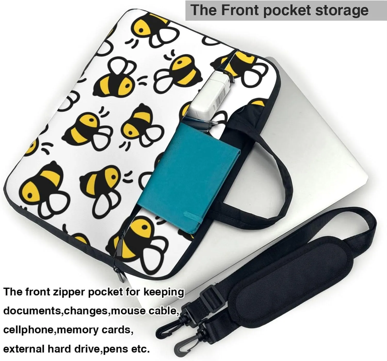 Dog Paw Seamless Pattern Laptop Bag Classic Slim Briefcase Messenger Bag, Spacious, Ergonomic