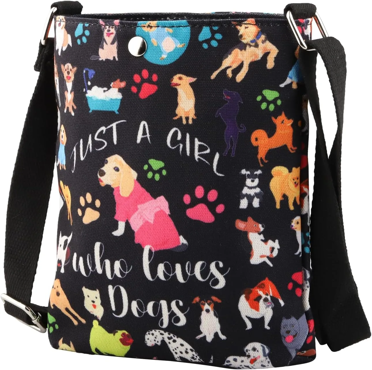 Dogs Gift for Girls Dog Crossbody Bag Just a Girl Who Loves Dogs Lover Gifts Dog Print Small Crossbody Purse Shoulder Handbag
