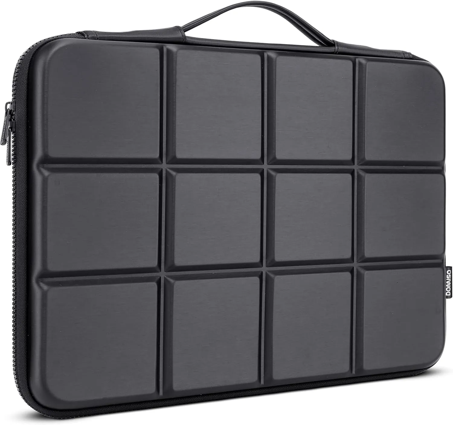DOMISO 15.6 inch Laptop Sleeve Shoulder Bag Shockproof Computer Bag Waterproof EVA Protective Carrying Case for 16" MacBook Pro/Max M2 M1 2019-2023,15"-16" Asus Dell HP Laptop,Dell XPS 15,Black