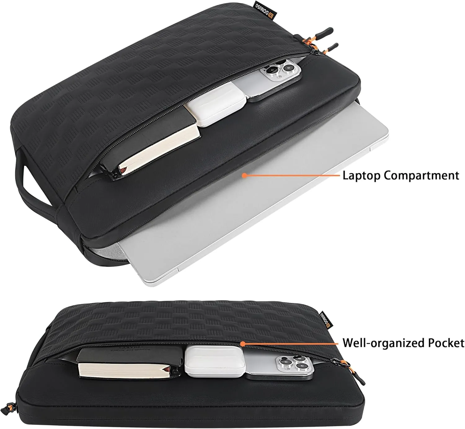 DOMISO 16 inch Laptop Sleeve for 2021 2022 New 16 MacBook Pro M1 for Model A2141 A2485 Waterproof 16 inch Laptop Case Compatible with MacBook Pro 16 inch 2024-2019 M3,Black