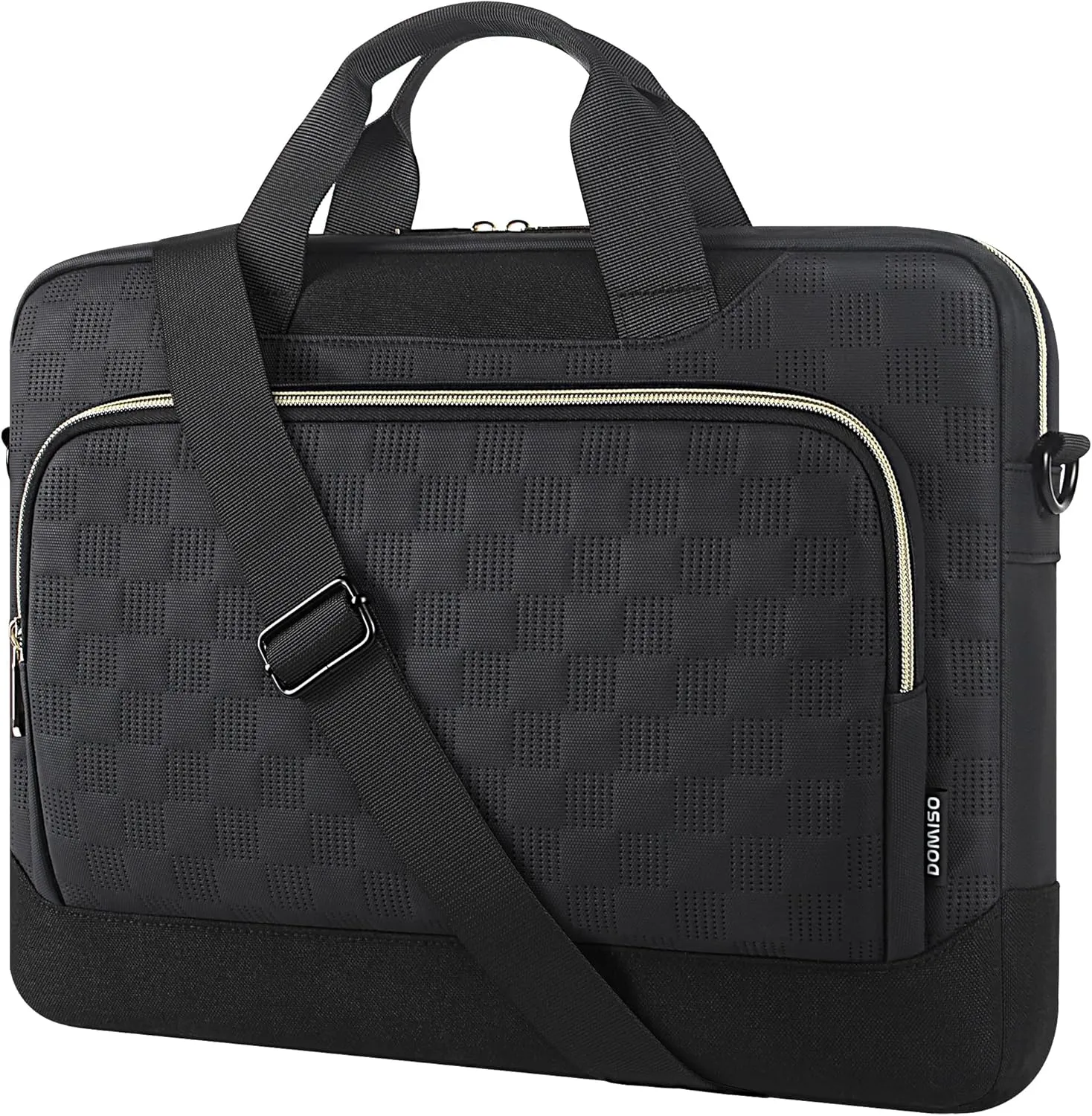 DOMISO 17-17.3 inch Laptop Sleeve Business Briefcase 17 inch Laptop Bag Waterproof Laptop Case for Men Women Business Office Work Computer Case 17 inch Messenger Shoulder Bag,Black