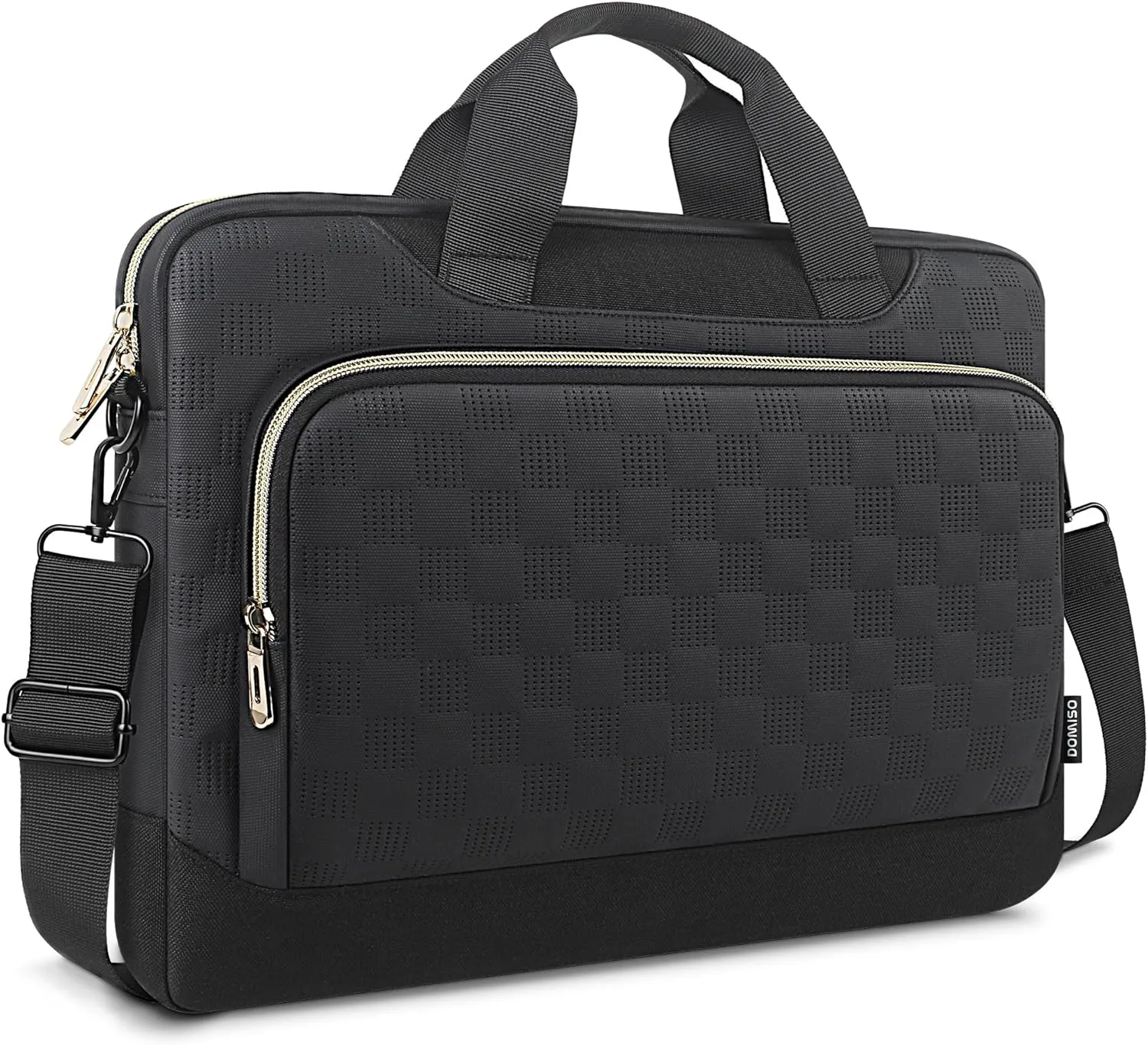 DOMISO 17-17.3 inch Laptop Sleeve Business Briefcase 17 inch Laptop Bag Waterproof Laptop Case for Men Women Business Office Work Computer Case 17 inch Messenger Shoulder Bag,Black