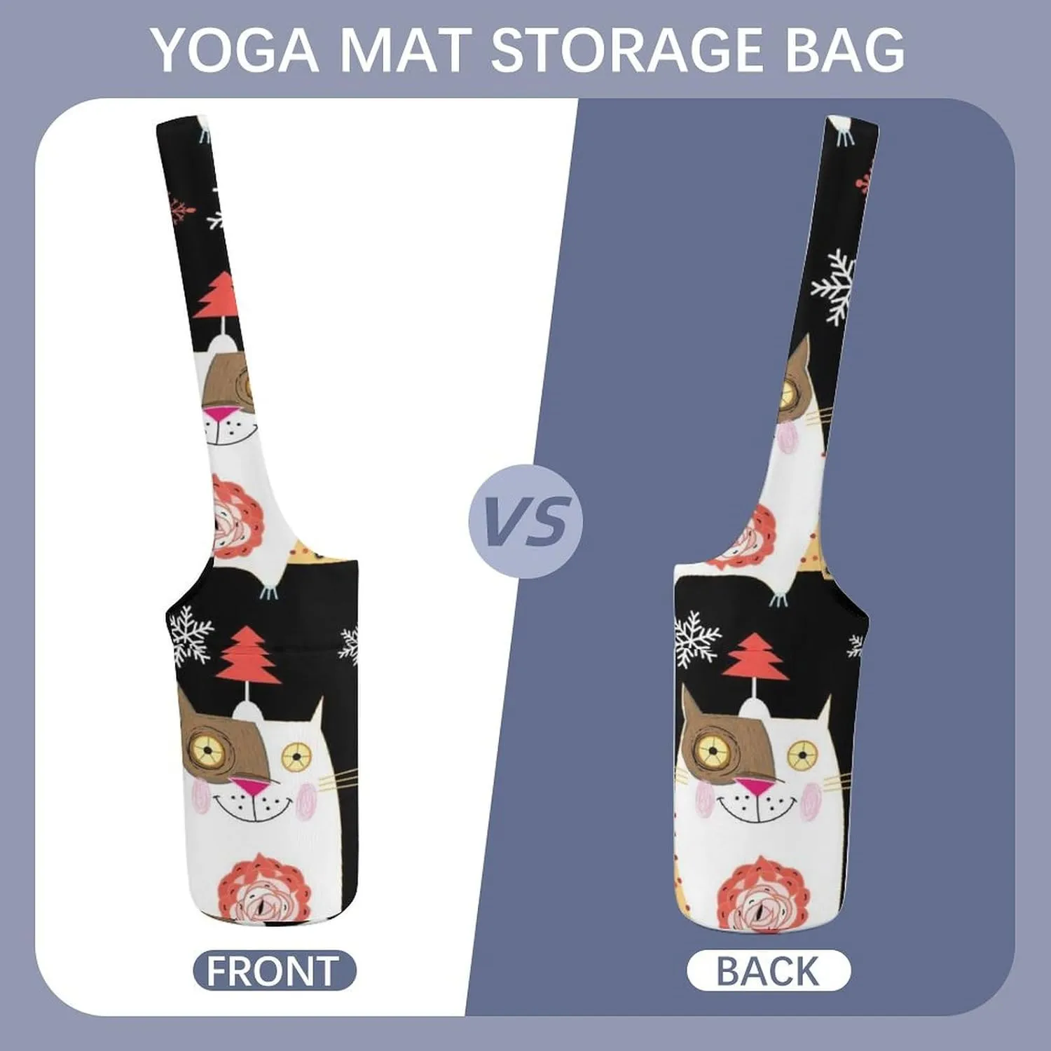 Donnapink Yoga Mat Bag, Canvas Storage Bag with Pocket Shoulder Strap, Fashion Mat Bag