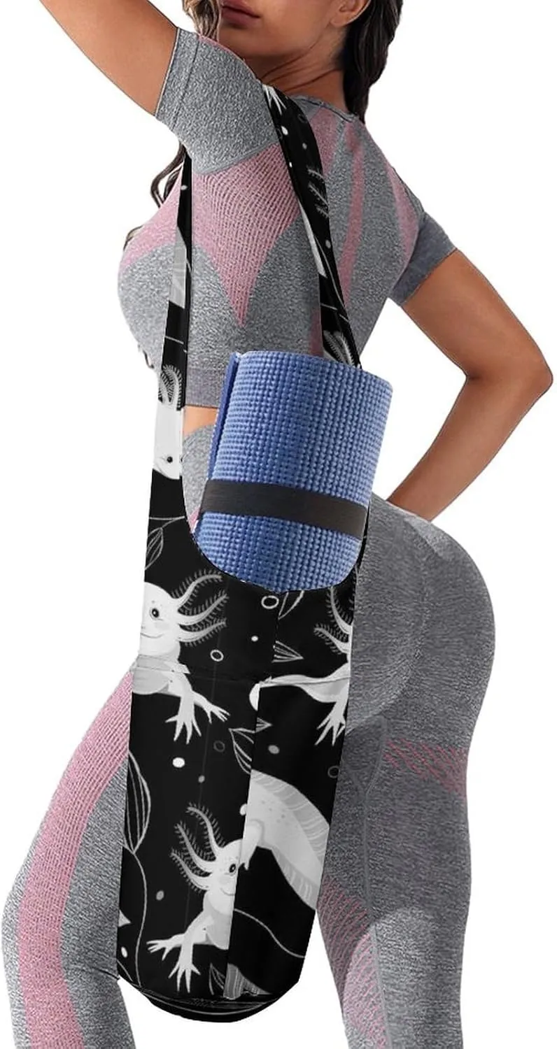 Donnapink Yoga Mat Bag, Canvas Storage Bag with Pocket Shoulder Strap, Fashion Mat Bag