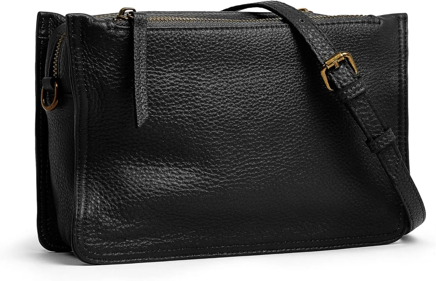 Doris & Jacky Soft Leather Crossbody Purse For Women Casual Triple Zipper Shoulder Bags