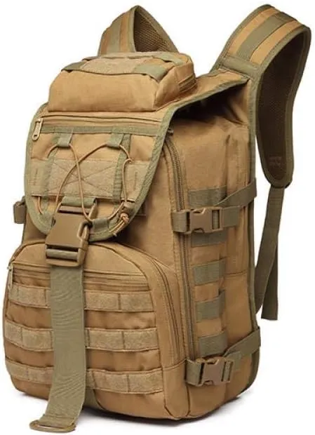 Double Shoulder Backpack Outdoor Double Shoulder Backpack Swordfish Bag Camouflage Tactics Men and Women Leisure, black