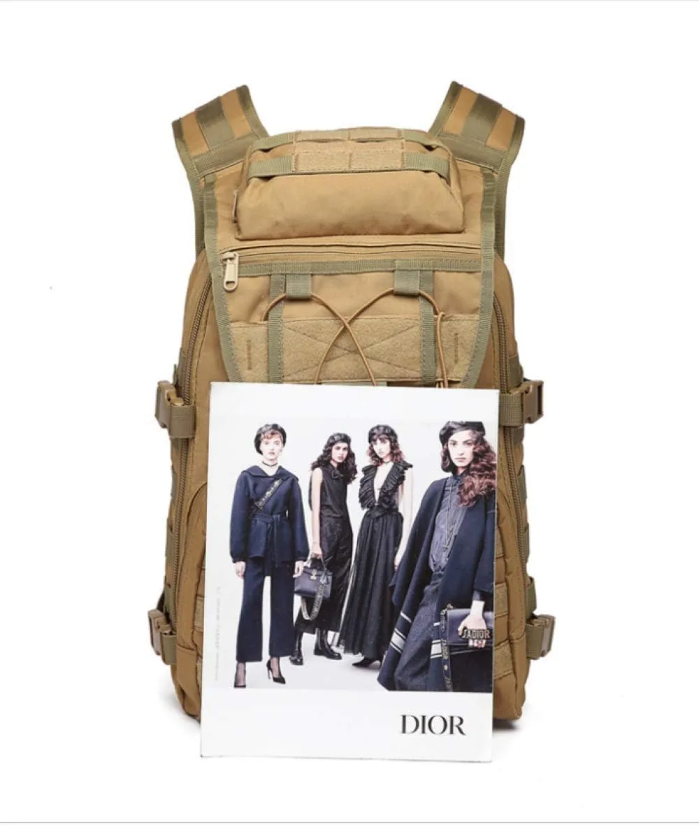 Double Shoulder Backpack Outdoor Double Shoulder Backpack Swordfish Bag Camouflage Tactics Men and Women Leisure, black