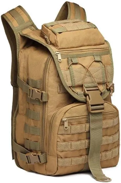 Double Shoulder Backpack Outdoor Double Shoulder Backpack Swordfish Bag Camouflage Tactics Men and Women Leisure, black
